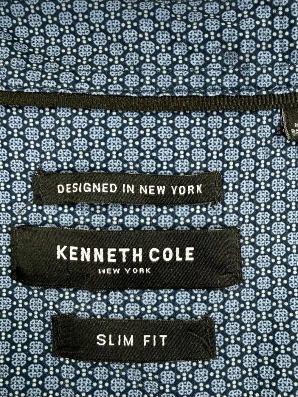 Kenneth Cole New York Mens XL Slim Fit Light Blue Stretch Short Sleeve Shirt - Picture 7 of 10